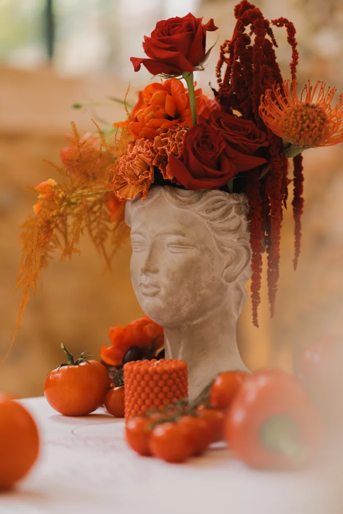 Bougie rouge personnalisée pour mariage